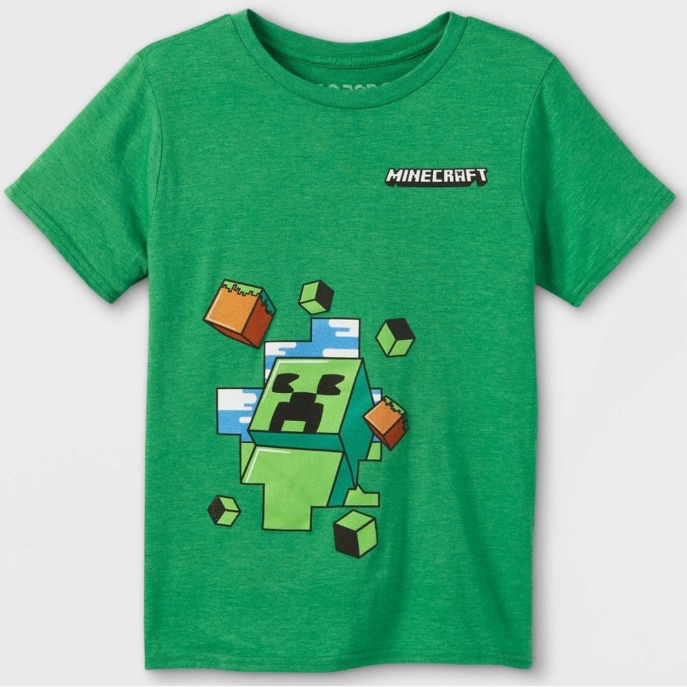 Boys' Minecraft Creeper Short Sleeve Graphic T-Shirt Green